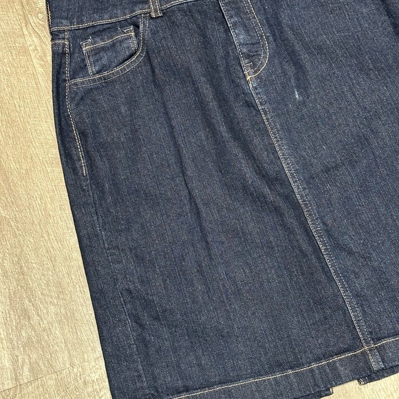 Womens Old Navy 8 Medium Skirt Denim Jean Jeans Navy Blue Straight Stretch NWOT - Picture 5 of 8